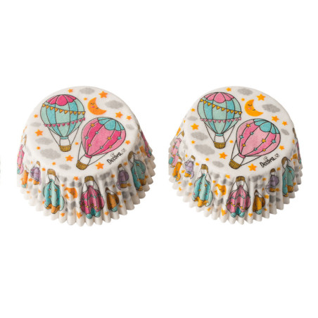 cajas de cupcakes con globos aerostáticos