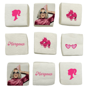 malvaviscos personalizados tema muñeca