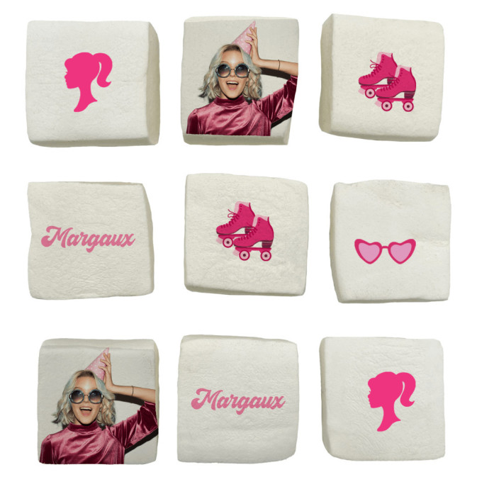 malvaviscos personalizados tema muñeca
