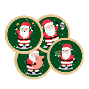 12 mini discos de azúcar de Papá Noel