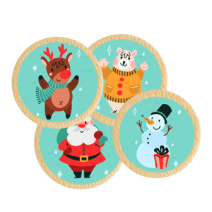 Mini discos navideños comestibles - juego de 12