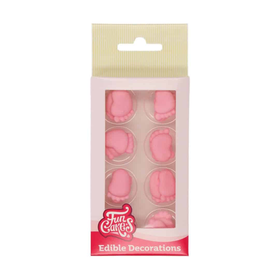 baby-shower-de-piecitos-rosados-en-pastel-de-azúcar