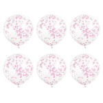 6 globos de confeti rosa