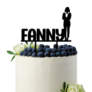 Topper de pastel de mujer de negocios personalizable