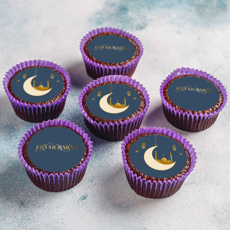 Mini discos de azúcar para cupcakes de Eid Mubarak