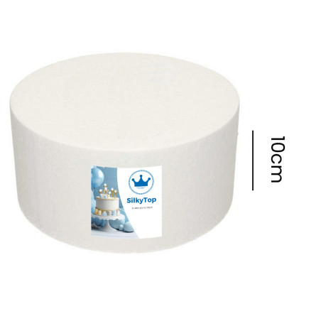 Tarta simulada redonda de 10 cm de alto con tapa sedosa