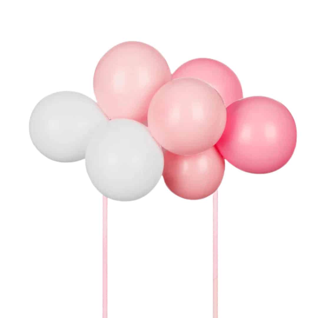 adorno para pastel globos rosas