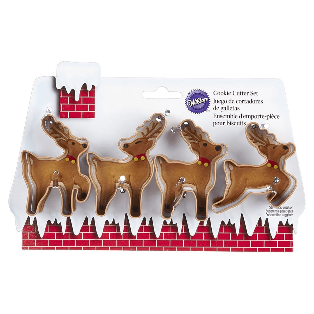 cortador de galletas de reno navideño