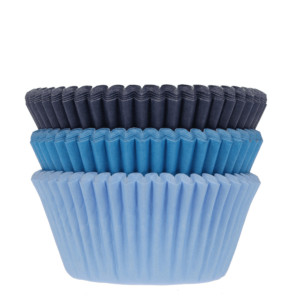 75 cápsulas azules para cupcakes, 3 tonos - Ø 5 cm