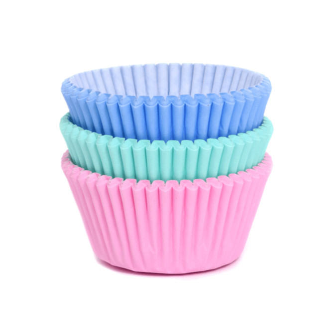 estuche para cupcakes en colores pastel