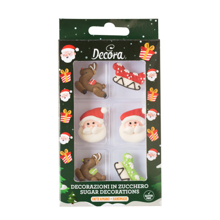 6 adornos navideños de azúcar