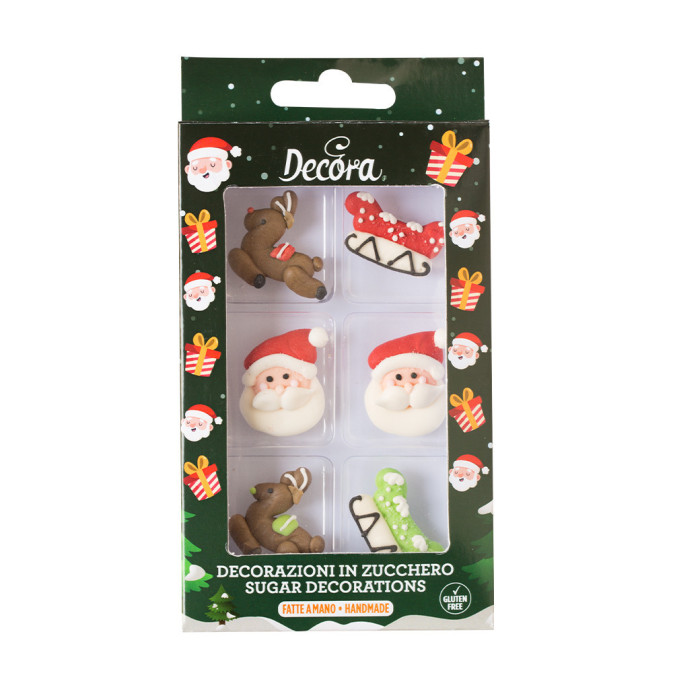 6 adornos navideños de azúcar