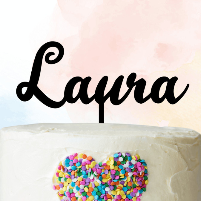 Cake Topper Nombre personalizado para cumpleaños - Colores de su elección