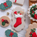 modelado realizado con el molde para modelar calcetines navideños