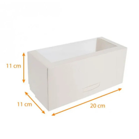 caja para tronco de navivad blanca con ventana, 20 cm, blanco