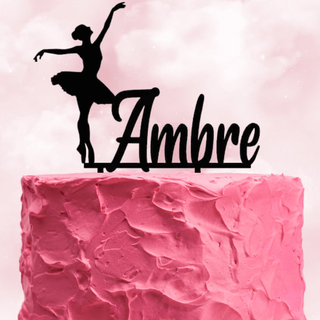 Topper de pastel de bailarina personalizado