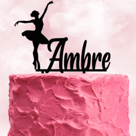 Topper de pastel de bailarina personalizado
