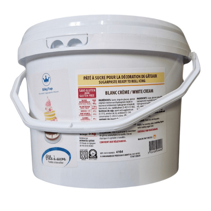 Pasta de azúcar blanca Silkytop crema 5 Kg | Diseño de la torta
