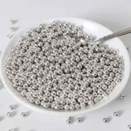 perlas de azúcar metalizadas plateadas 80 gr