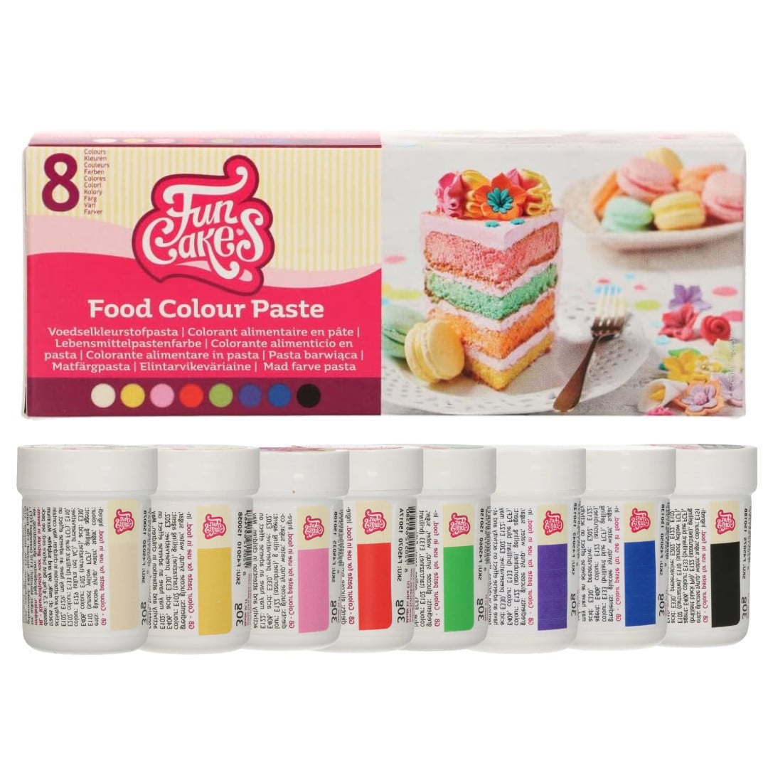 Pack de 8 colorantes alimentarios en gel Funcakes