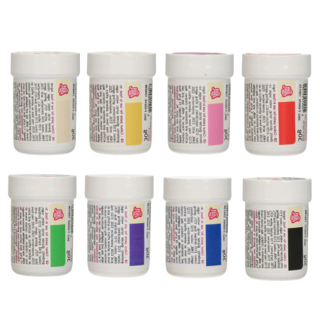 Pack de 8 colorantes alimentarios en gel Funcakes