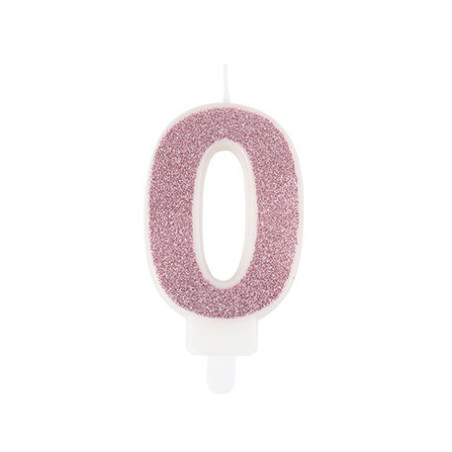 Vela número rosa brillante para pastel - Número a elegir