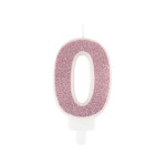 Vela número rosa brillante para pastel - Número a elegir