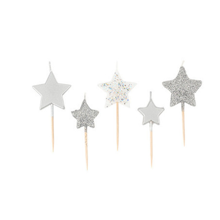 Velas de cumpleaños estrella plateada