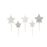 Velas de cumpleaños estrella plateada