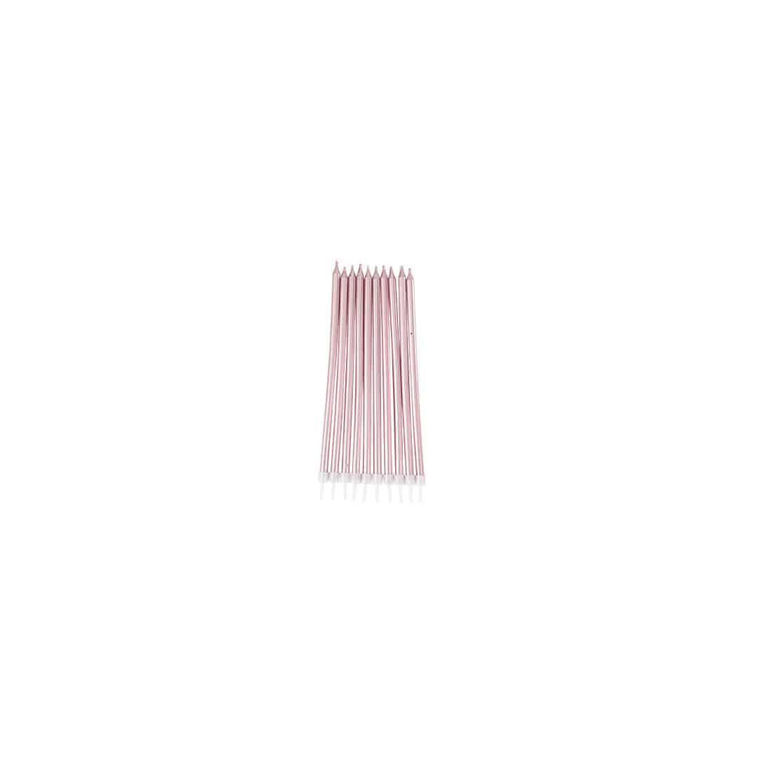 10 velas gigantes de oro rosa