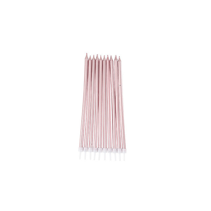 10 velas gigantes de oro rosa