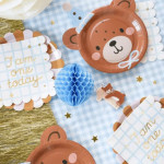 Decoración de cumpleaños de osito de peluche de 1 año