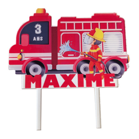 Topper de pastel de bombero personalizable