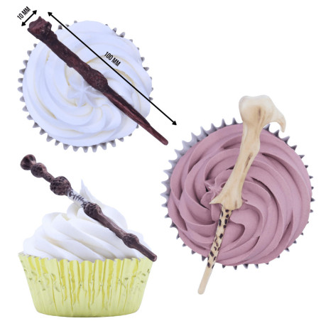 Baguette de pasta de azúcar sobre cupcake