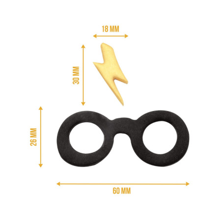 cortador de galletas de dimensión pequeña cicatriz y gafas de harry potter