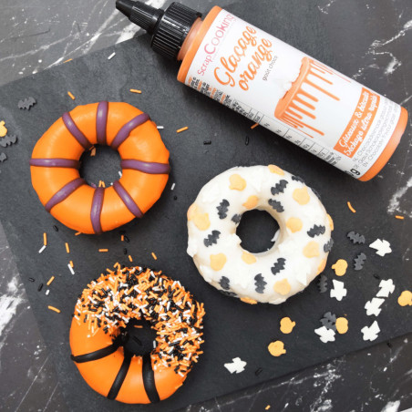 glaseado de naranja y donas