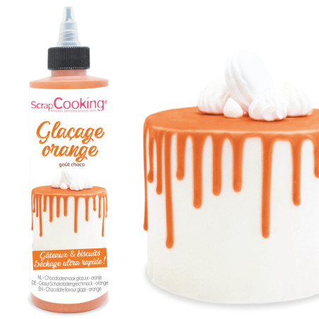 diseño de pastel y glaseado de naranja