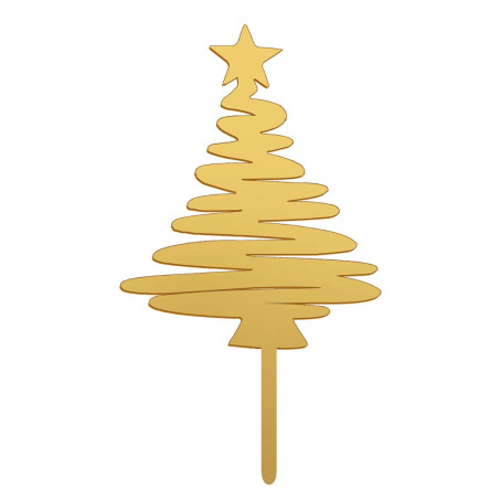Adorno de árbol de Navidad dorado con espejo.