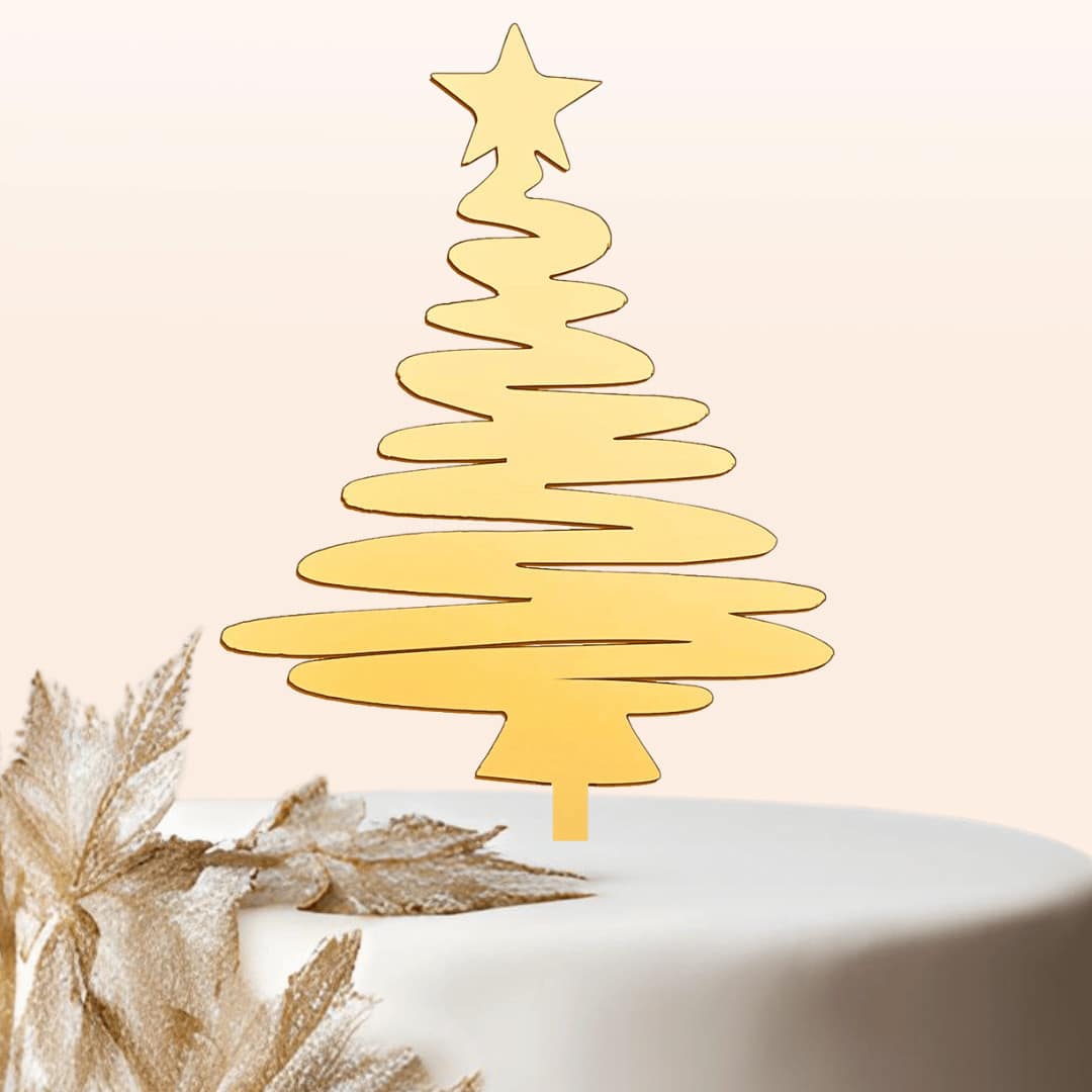 un adorno de árbol en un diseño de pastel