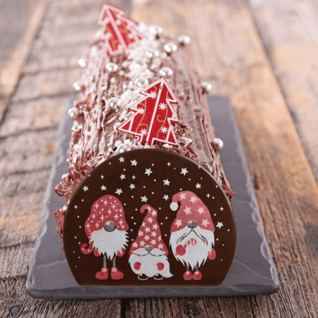 punta de chocolate en tronco de Navidad