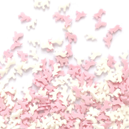 unicornio rocía scrapcooking rosa y blanco