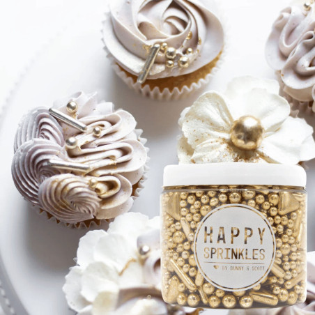 cupcake con chispitas doradas