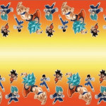 Detalles del mantel de cumpleaños de Dragon Ball.