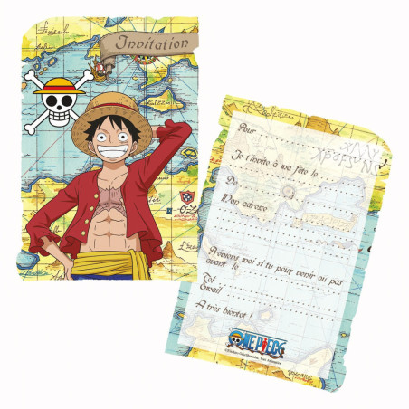 8 invitaciones de cumpleaños de One Piece