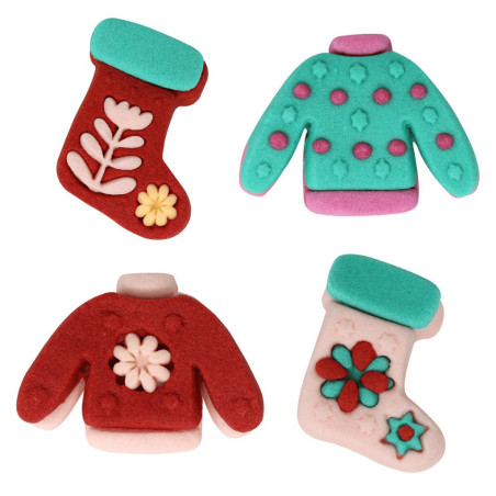 4 adornos navideños de azúcar