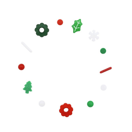 diferentes adornos navideños de azúcar