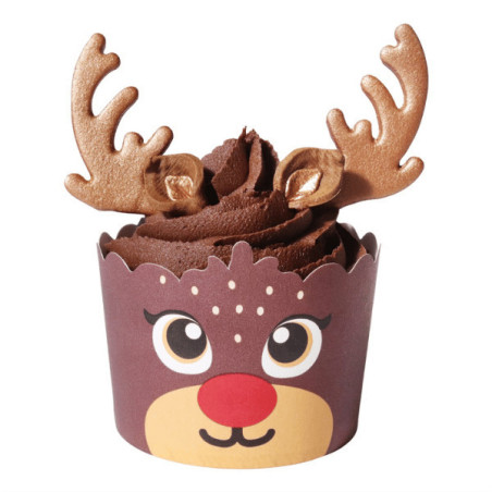 cupcake de reno navideño