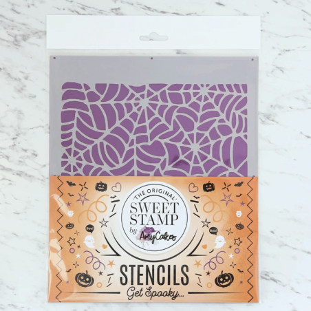Plantilla de telarañas con sello dulce