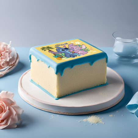 Decoración comestible de Stitch en pastel de Stitch
