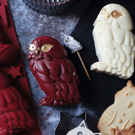 Búho de chocolate con molde de silicona mago